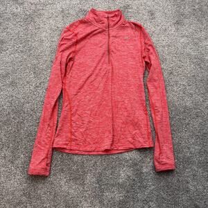 Nike Dri-FIT Pullover Womens Small Pink Half Zip Long Sleeve Running Reflective
